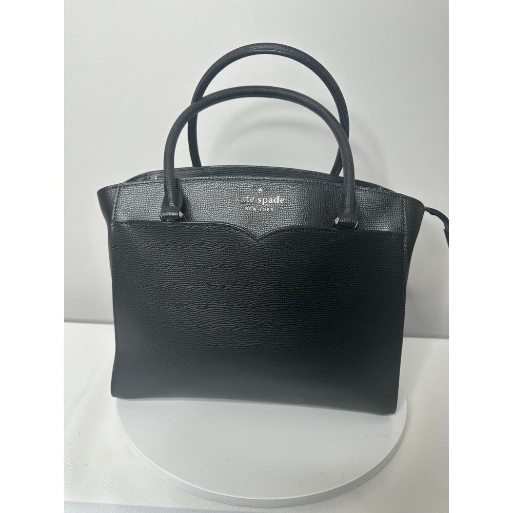 Kate Spade Frannie Black Medium Satchel Shoulder Crossbody Bag Handbag-Excellent